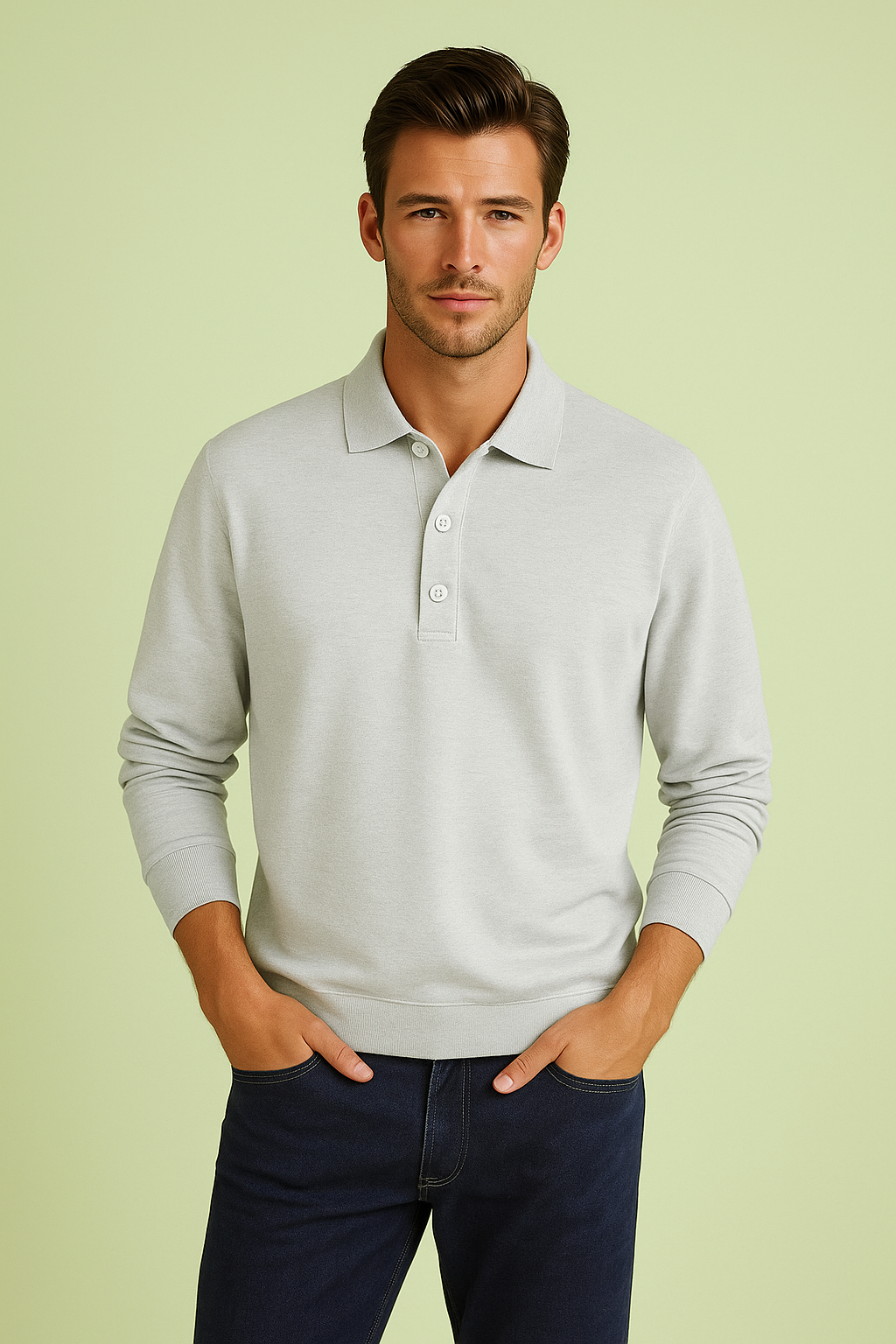 Theo Long-Sleeved Polo Shirt: Effortless Elegance