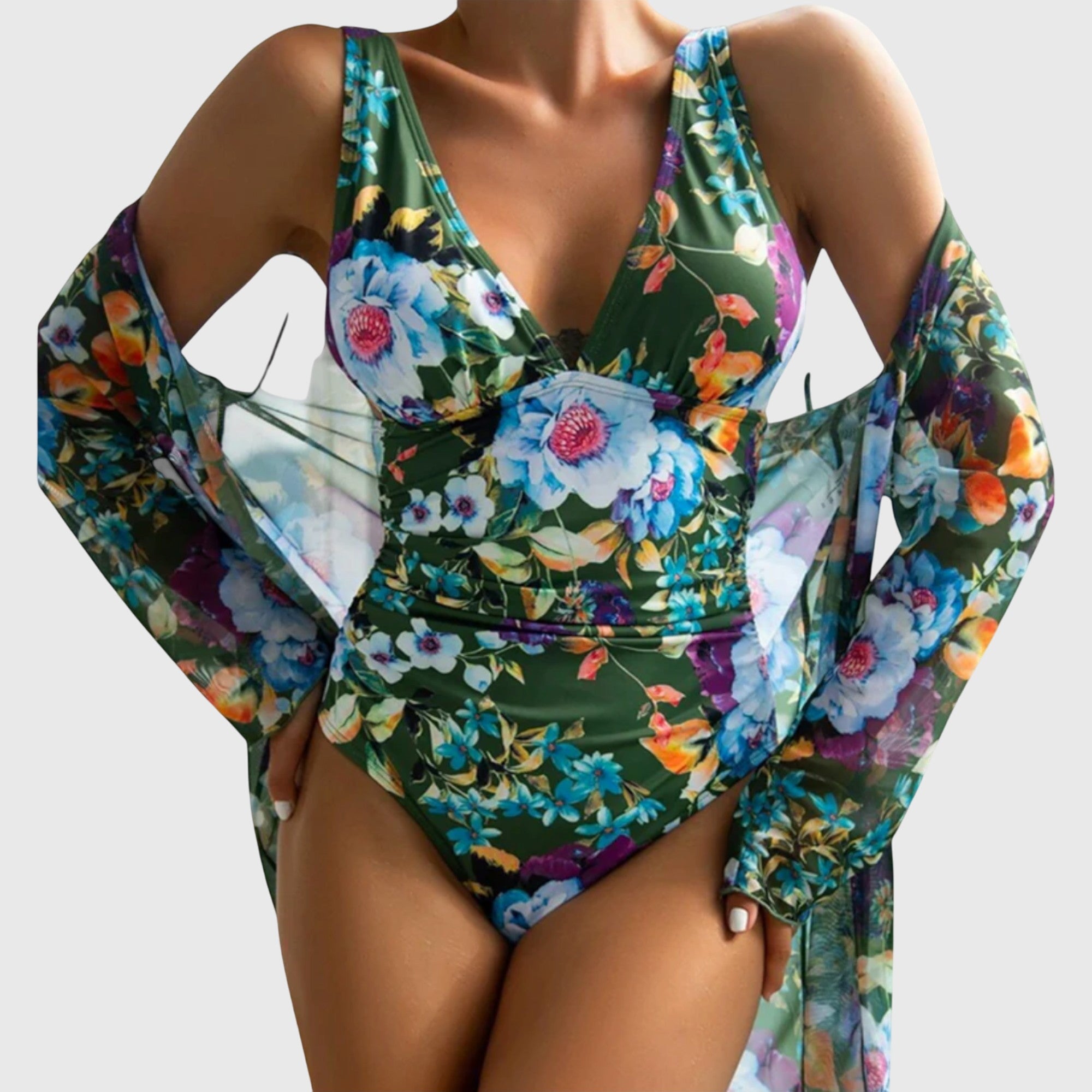 Orla | Floral Print Relaxed Fit Swim Top and Bottom Set