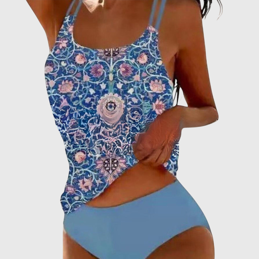 Aimee | Printed Strappy Tankini Swimsuit