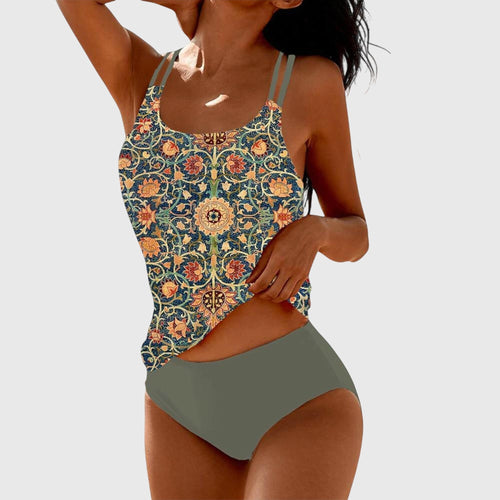 Aimee | Printed Strappy Tankini Swimsuit