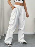 Aimee | Wide Leg Cargo Pocket Drawstring Pants