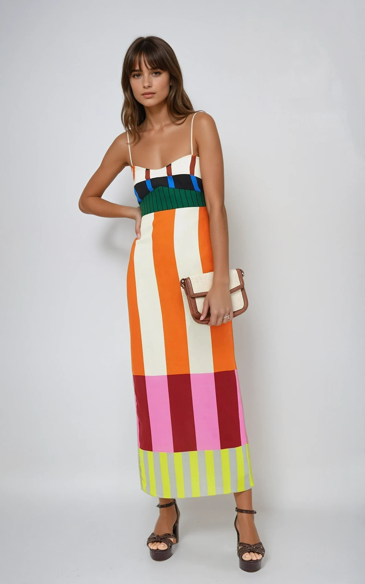 Allegra | Empire Waist Striped Maxi Dress