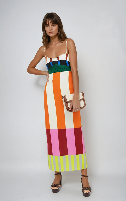 Allegra | Empire Waist Striped Maxi Dress