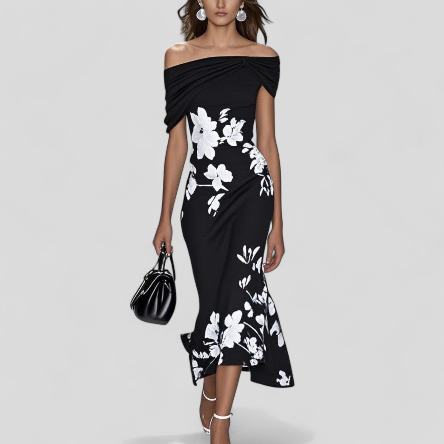 Avery | Fitted Printed Midi Dress