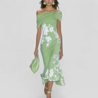 Avery | Fitted Printed Midi Dress