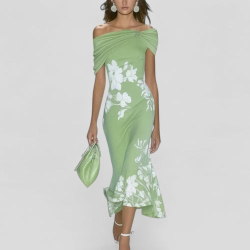 Avery | Fitted Printed Midi Dress