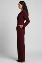 Azalea | Tailored Wrap-Front Wide-Leg Jumpsuit