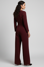 Azalea | Tailored Wrap-Front Wide-Leg Jumpsuit