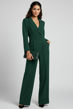 Azalea | Tailored Wrap-Front Wide-Leg Jumpsuit