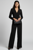 Azalea | Tailored Wrap-Front Wide-Leg Jumpsuit