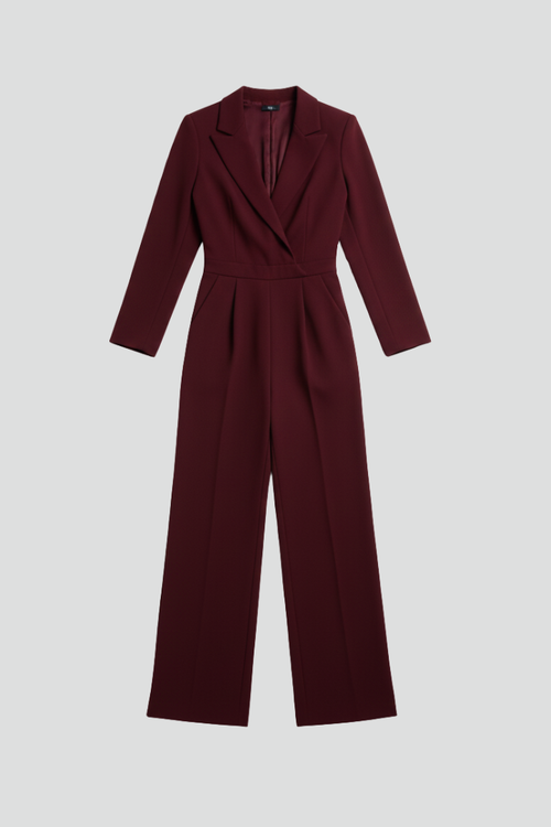 Azalea | Tailored Wrap-Front Wide-Leg Jumpsuit