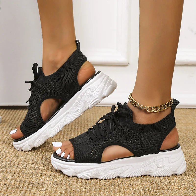 Azure | Knit Lace-Up Orthopedic Athletic Sandals