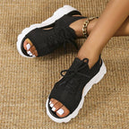 Azure | Knit Lace-Up Orthopedic Athletic Sandals