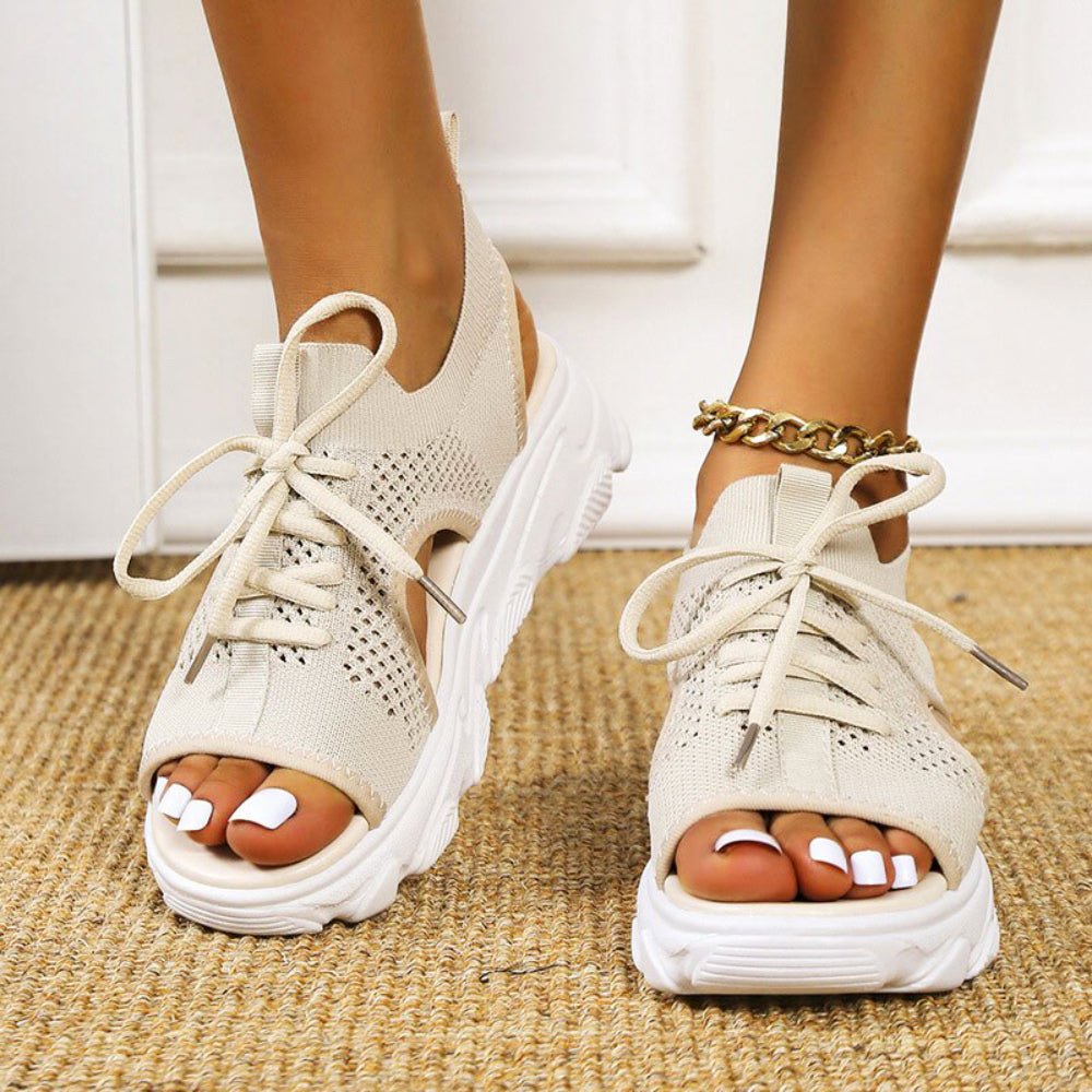 Azure | Knit Lace-Up Orthopedic Athletic Sandals