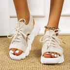 Azure | Knit Lace-Up Orthopedic Athletic Sandals