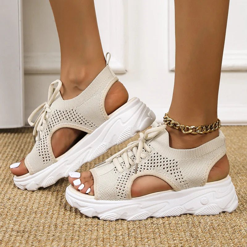Azure | Knit Lace-Up Orthopedic Athletic Sandals