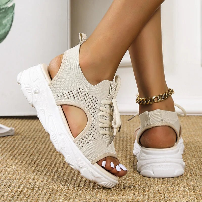 Azure | Knit Lace-Up Orthopedic Athletic Sandals