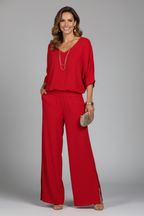 Azure | Relaxed Fit Two-Piece Wide-Leg Set