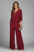 Azure | Relaxed Fit Two-Piece Wide-Leg Set