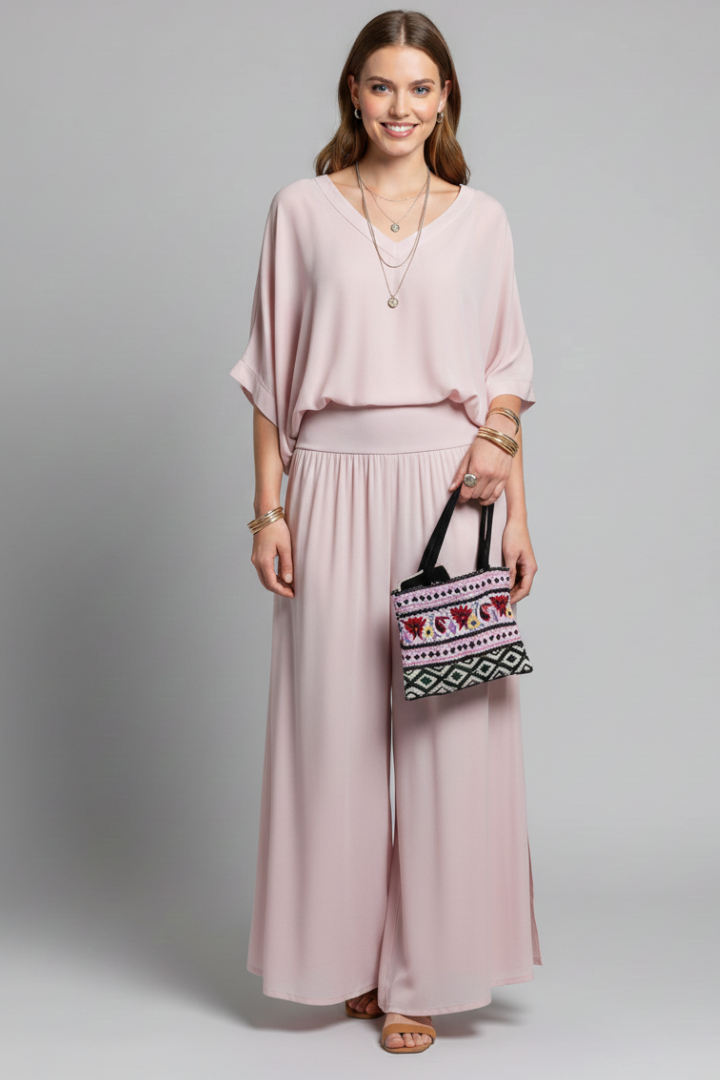 Azure | Relaxed Fit Two-Piece Wide-Leg Set
