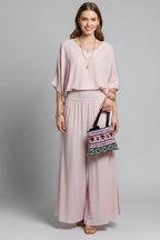 Azure | Relaxed Fit Two-Piece Wide-Leg Set
