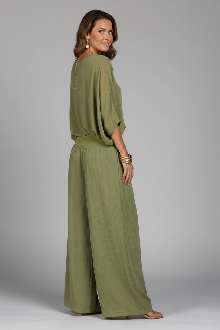 Azure | Relaxed Fit Two-Piece Wide-Leg Set