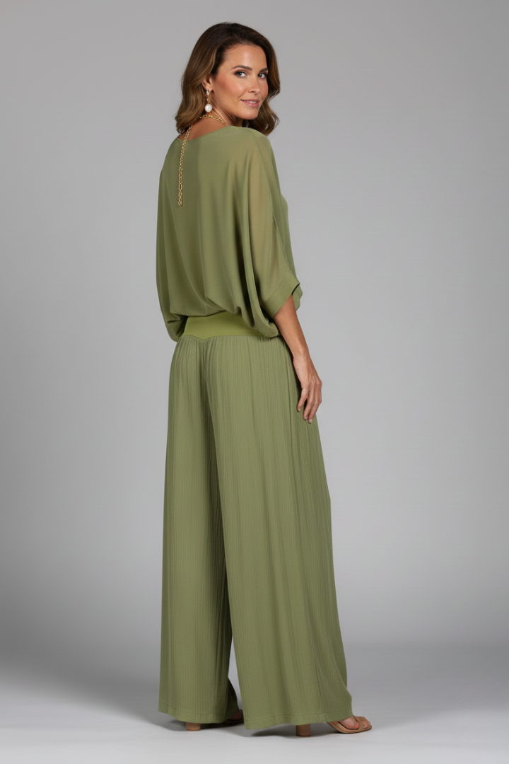 Azure | Relaxed Fit Two-Piece Wide-Leg Set