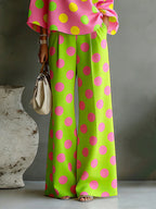 Beatrice | Loose Fit Wide Leg Polka Dot Pants