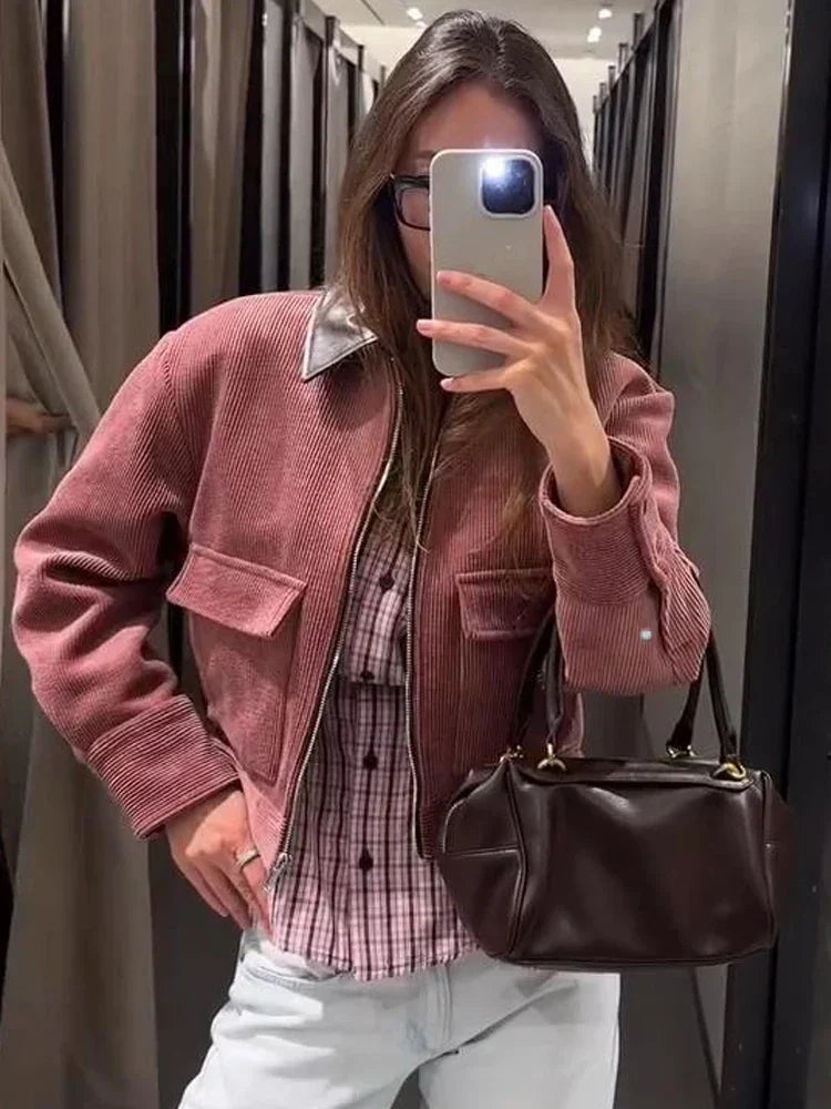 Blair | Cropped Zip-Up Bomber Jacket