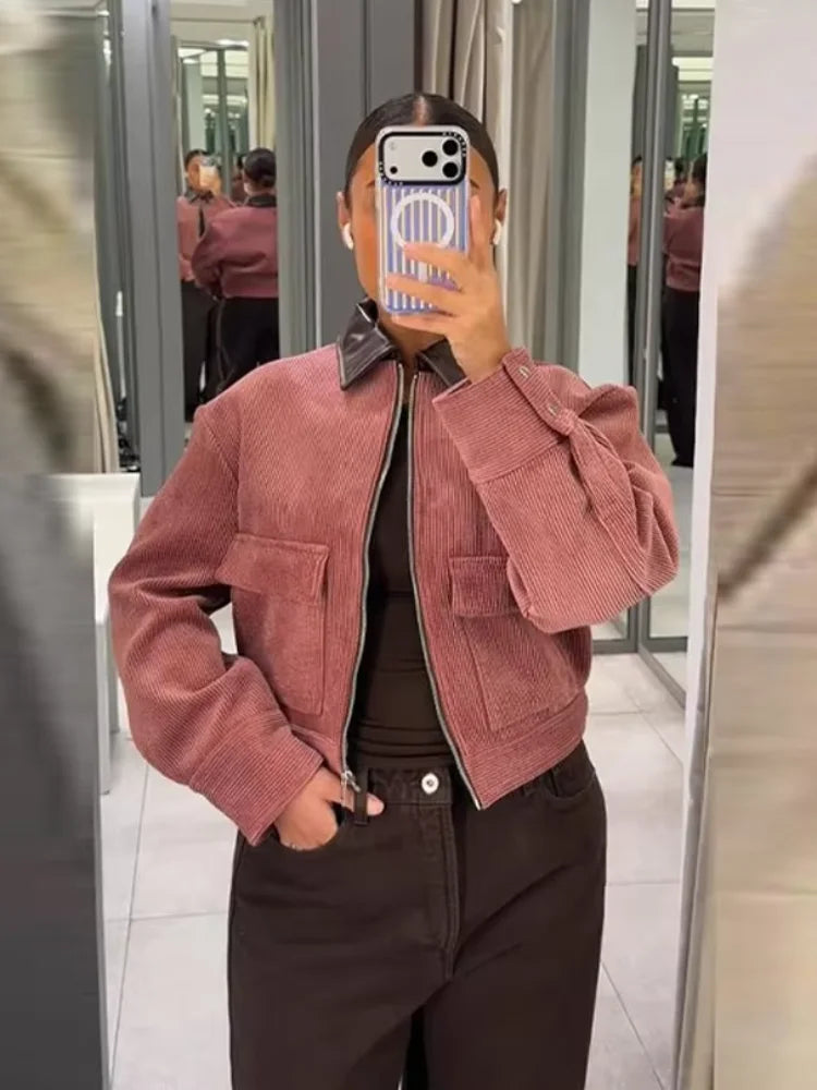 Blair | Cropped Zip-Up Bomber Jacket