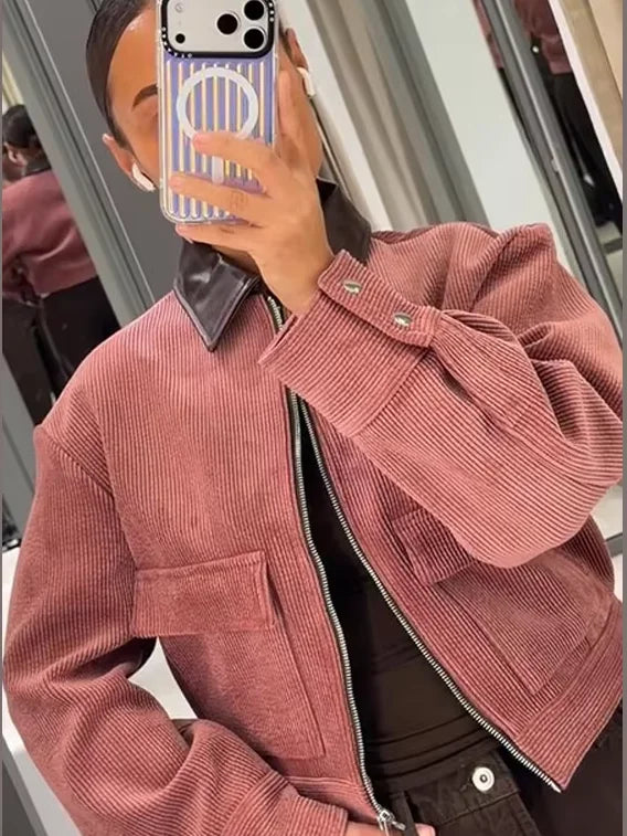 Blair | Cropped Zip-Up Bomber Jacket