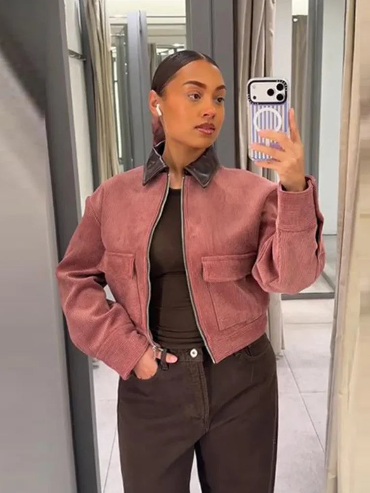 Blair | Cropped Zip-Up Bomber Jacket