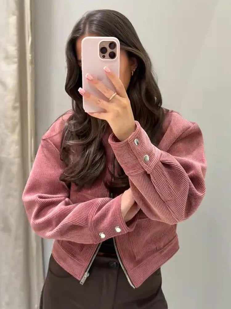 Blair | Cropped Zip-Up Bomber Jacket