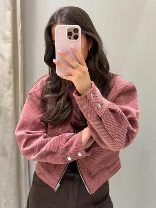 Blair | Cropped Zip-Up Bomber Jacket