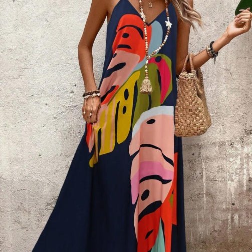 Blair | Relaxed Fit Sleeveless Tropical Print Maxi Dress