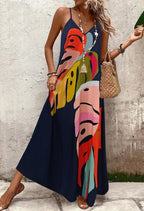 Blair | Relaxed Fit Sleeveless Tropical Print Maxi Dress