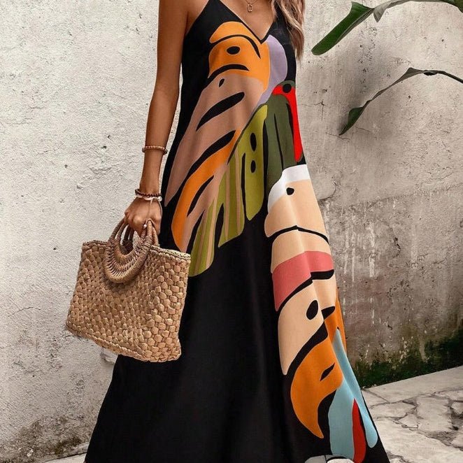 Blair | Relaxed Fit Sleeveless Tropical Print Maxi Dress