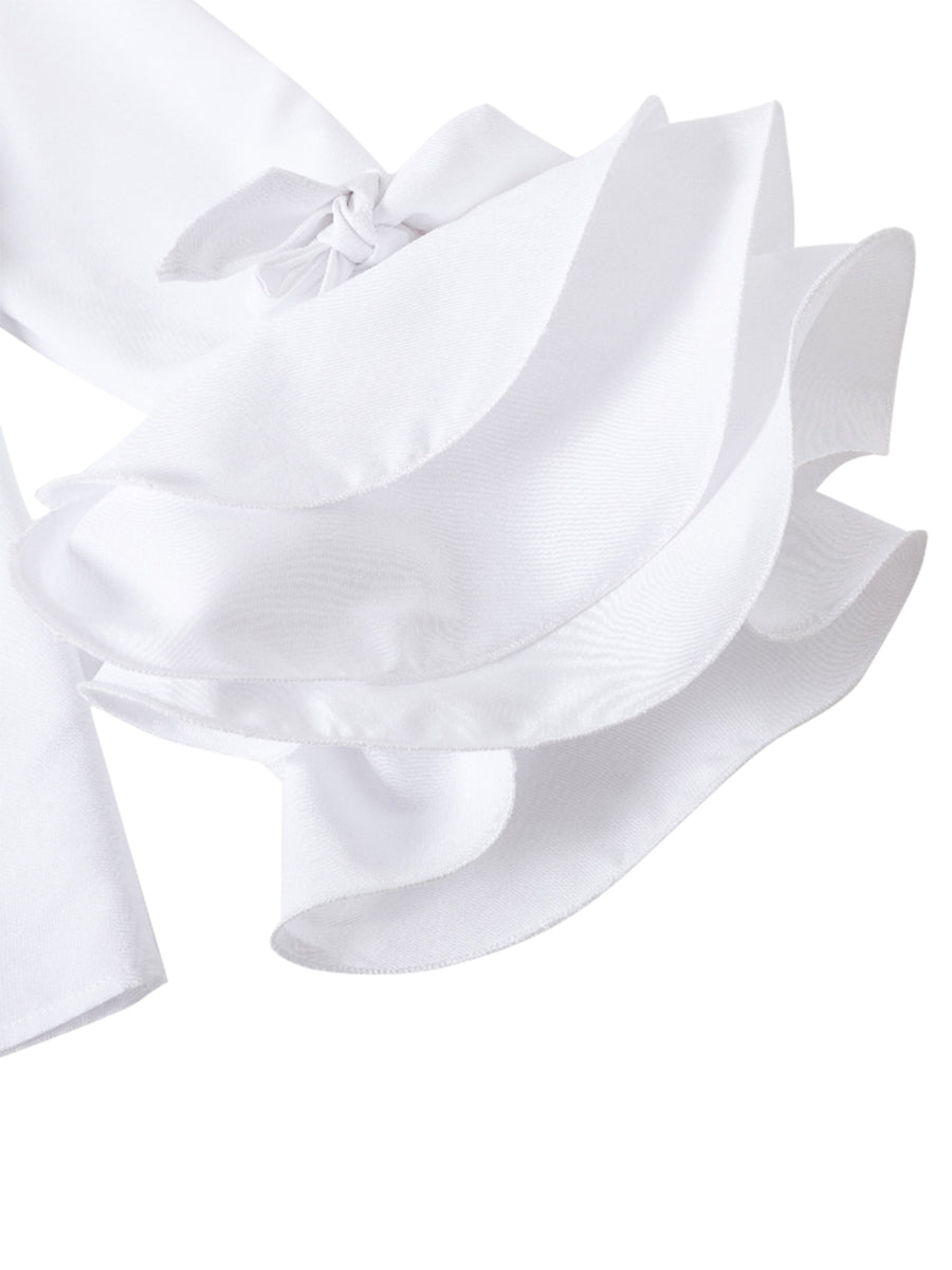Bridget | Flared Sleeve Bow-Embellished Lapel Blouse