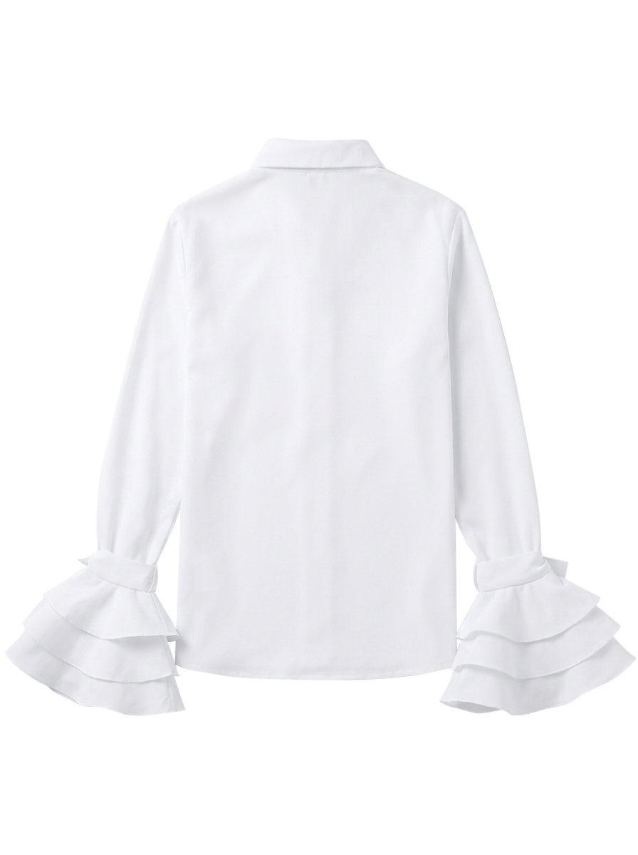 Bridget | Flared Sleeve Bow-Embellished Lapel Blouse