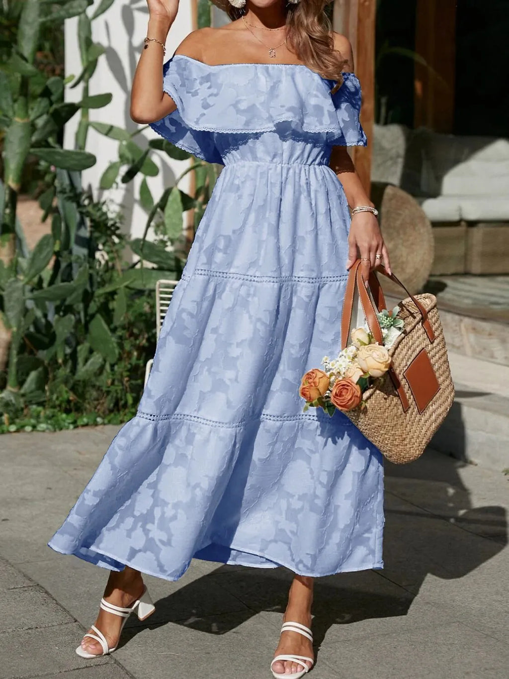 Brooke | Off Shoulder Tiered Maxi Dress