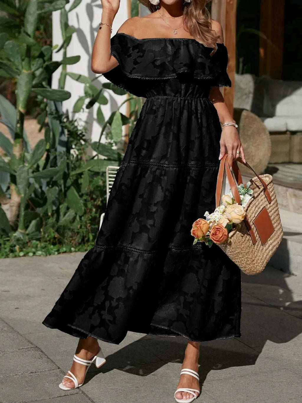 Brooke | Off Shoulder Tiered Maxi Dress