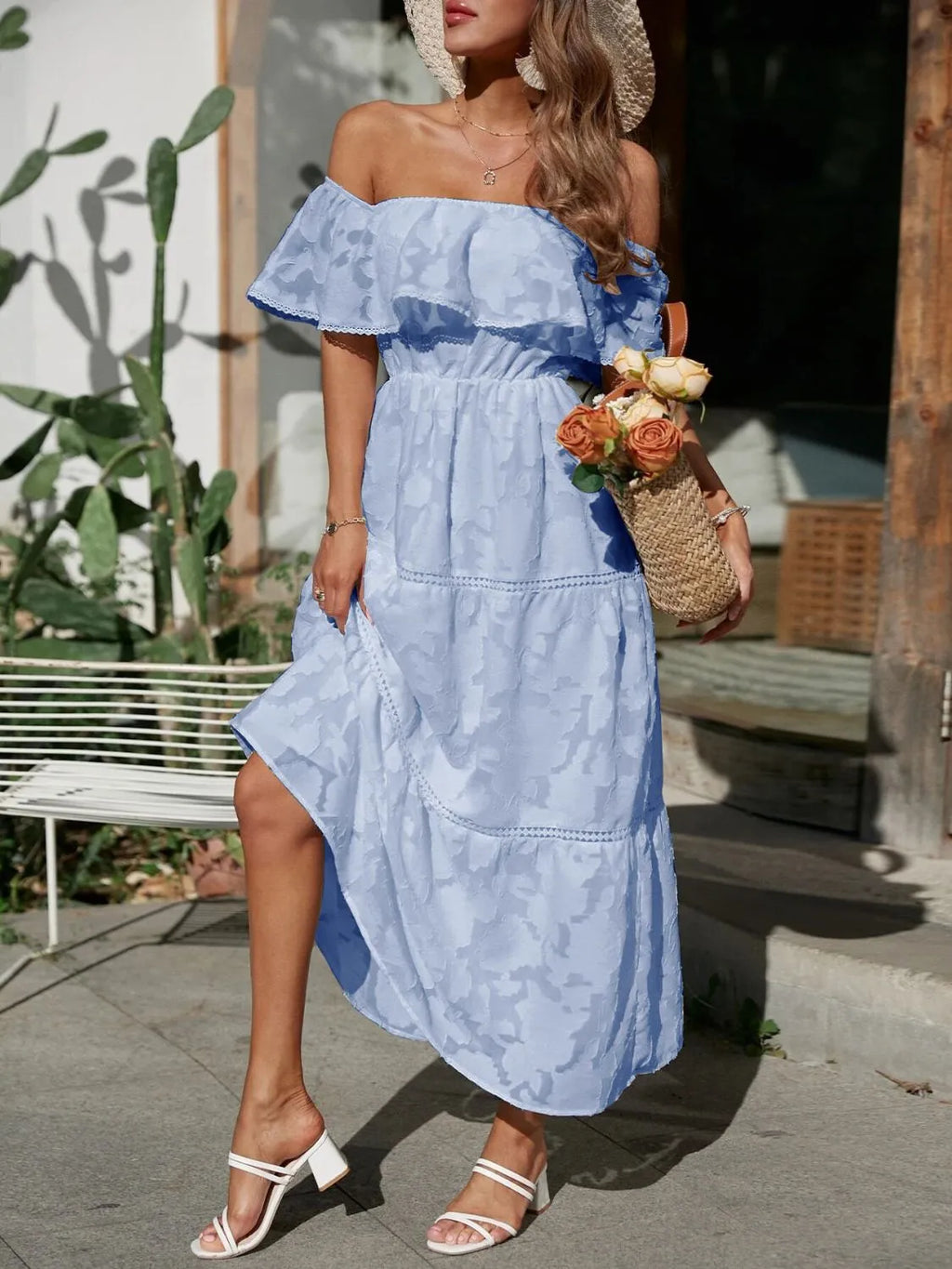 Brooke | Off Shoulder Tiered Maxi Dress