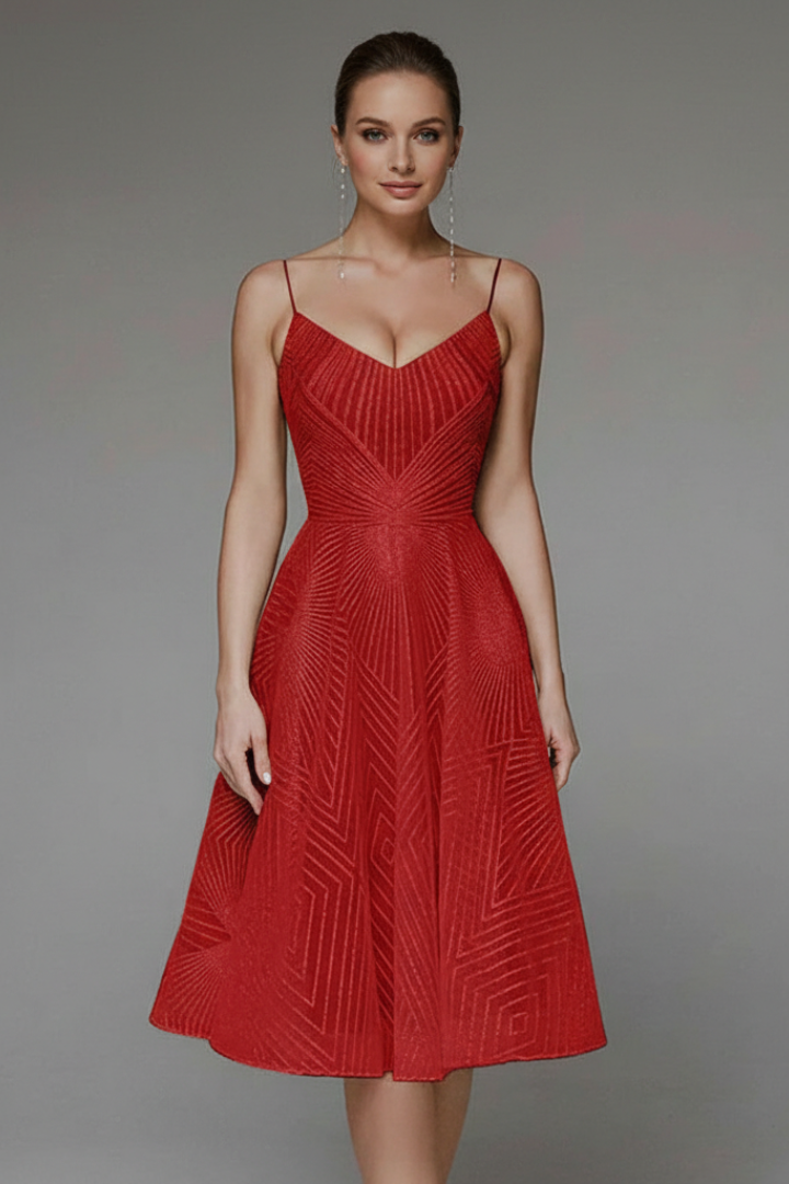 Cara | Spaghetti Strap A-Line Midi Dress