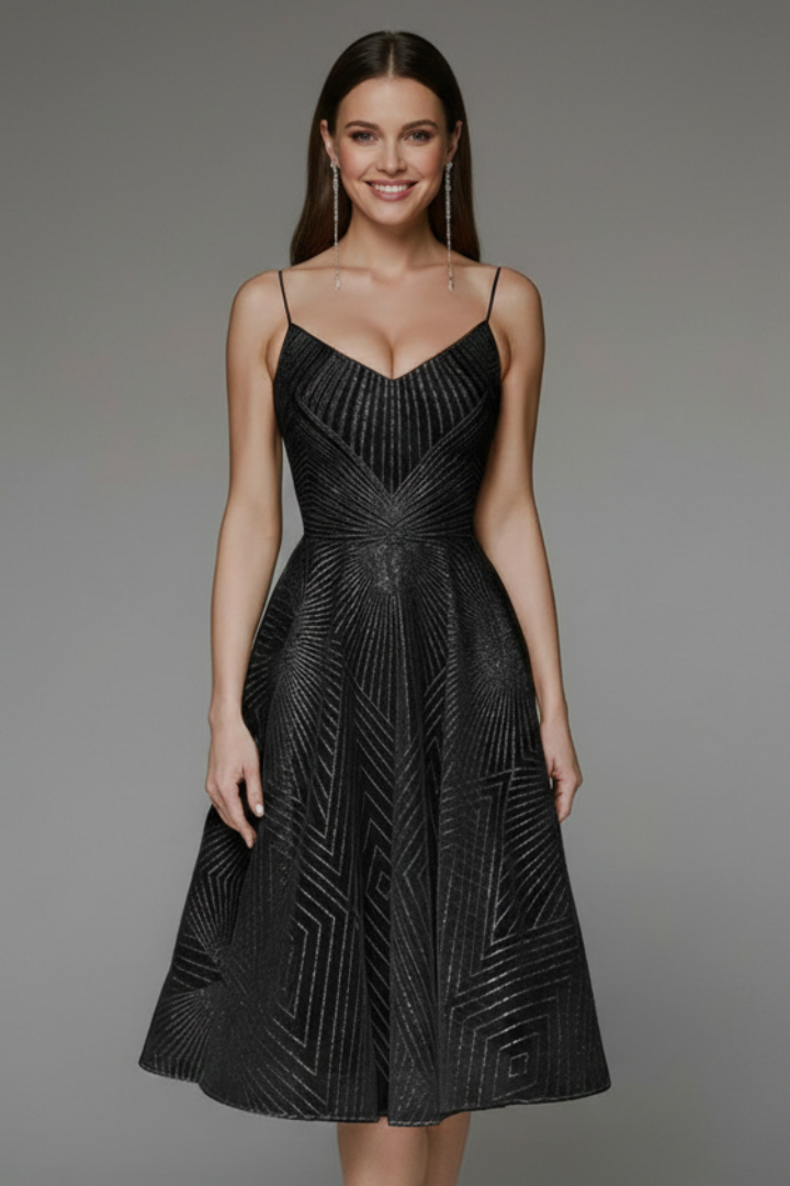 Cara | Spaghetti Strap A-Line Midi Dress