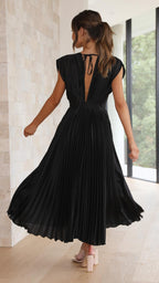 Carolina | Pleated V-Neck Midi Dress
