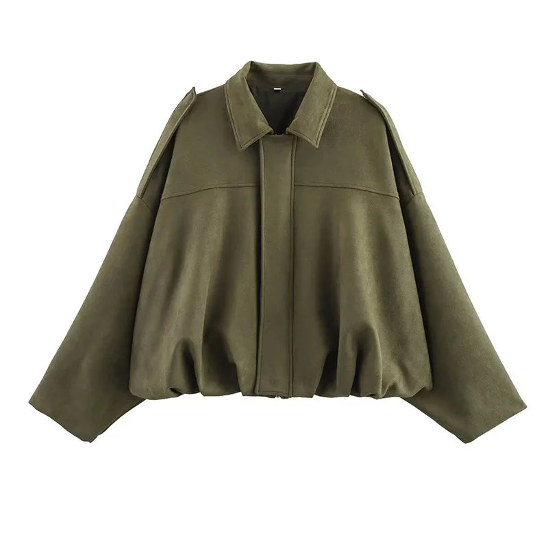 Celeste | Oversized Cropped Bomber Jacket