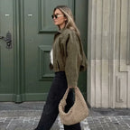 Celeste | Oversized Cropped Bomber Jacket