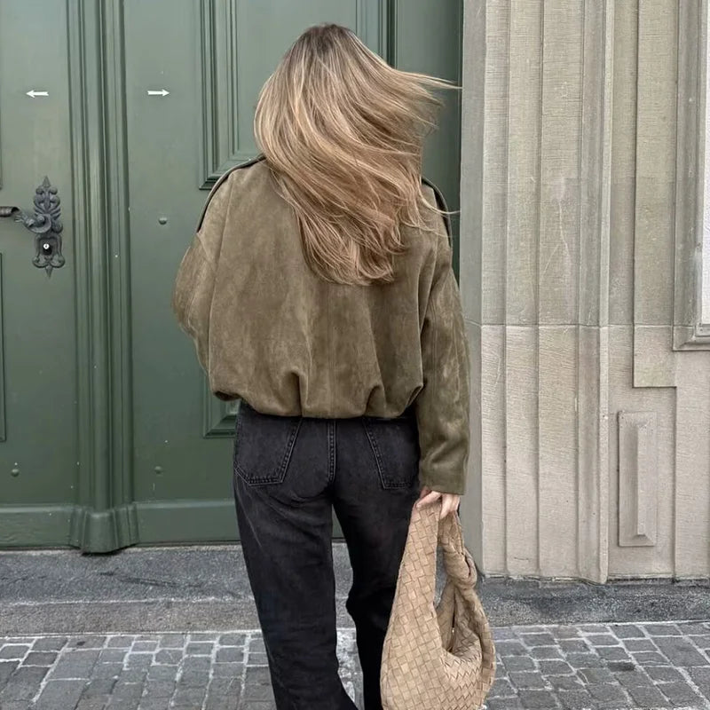 Celeste | Oversized Cropped Bomber Jacket