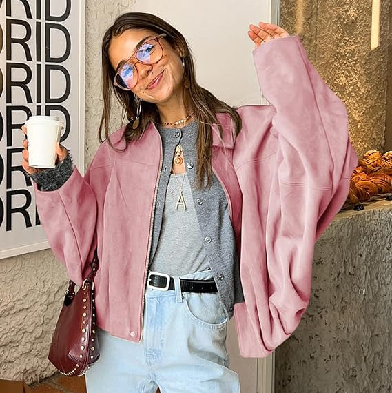 Celeste | Oversized Cropped Bomber Jacket