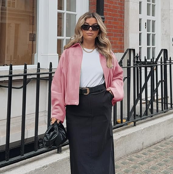 Celeste | Oversized Cropped Bomber Jacket